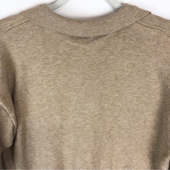 Forever 21 Long Sleeve Cropped Beige Collared Sweater - Picture 3 of 8